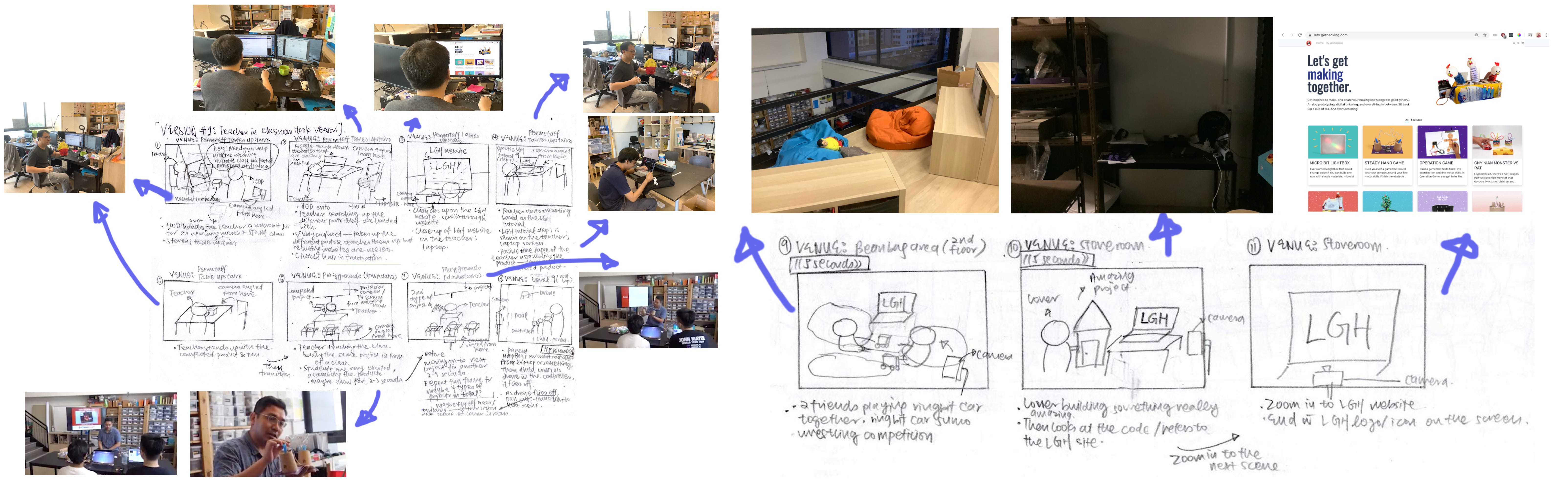 One of our initial storyboard versions