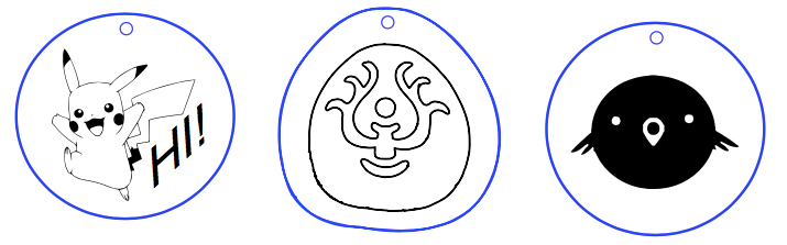 I used thick blue lines (0.8 mm stroke width) for what I want to cut through, and black for what I want to engrave.
