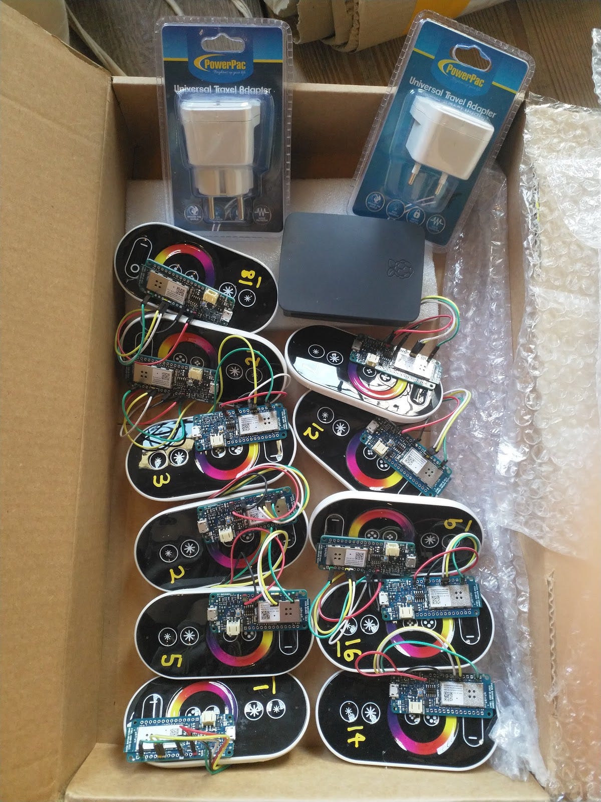 Precisely soldered connections, ready to ship.