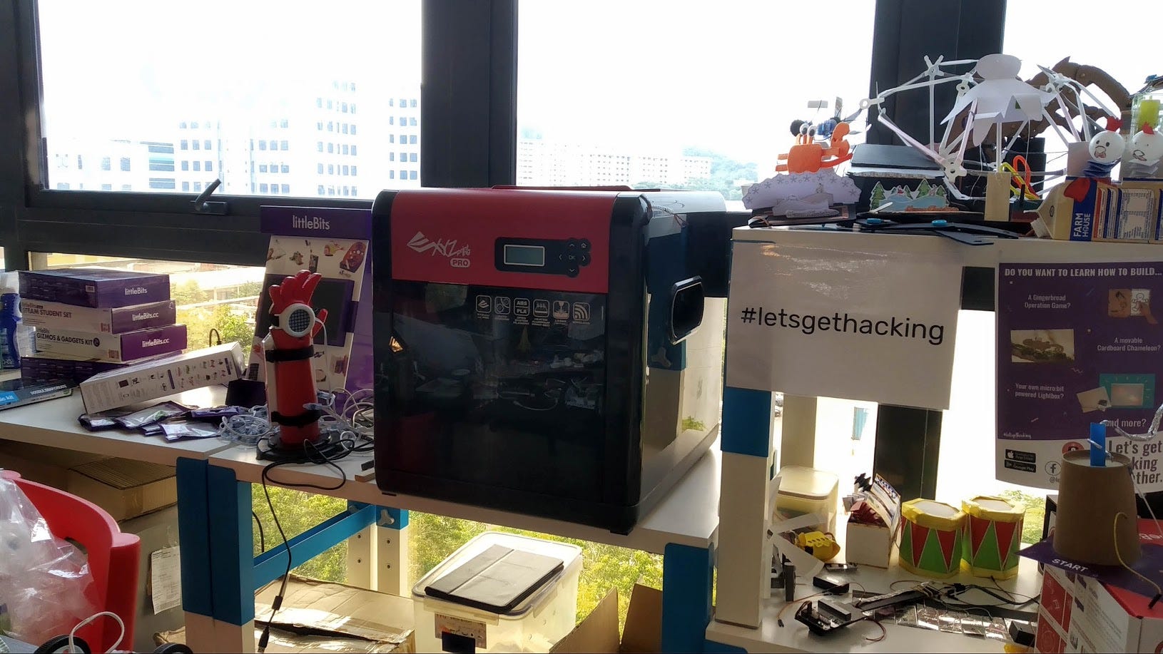 I have since moved the 3D printer outside, but look at the size!