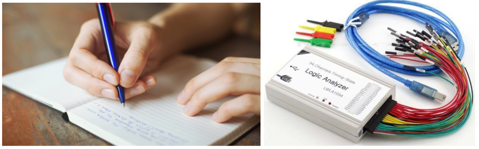 Writing and brain vs logic analyser. No contest. Source; source.