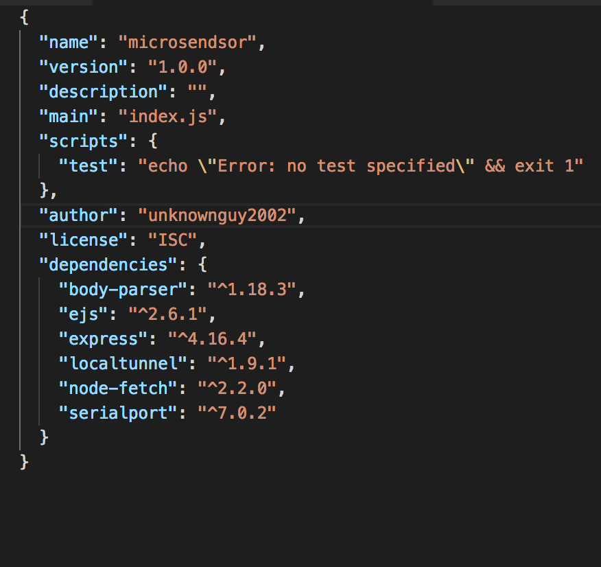Also a newer version of the package.json file
