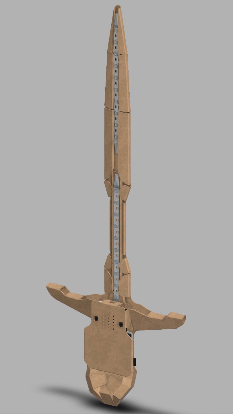Very first lightsaber design that was way too big, hard to fold and many other things…