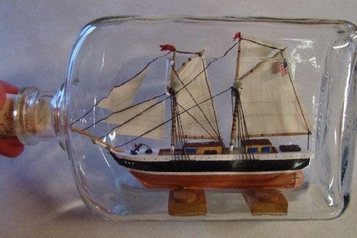 Building a ship in a bottle is hard! Source.