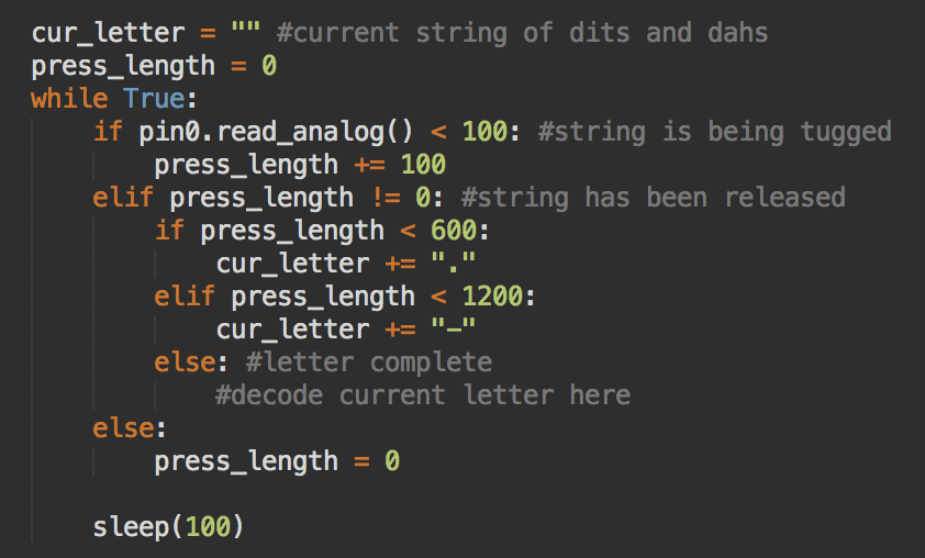 Receiver Step 1: Translating Sensor Data into Morse Code