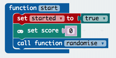 Step 6: Coding the start action.