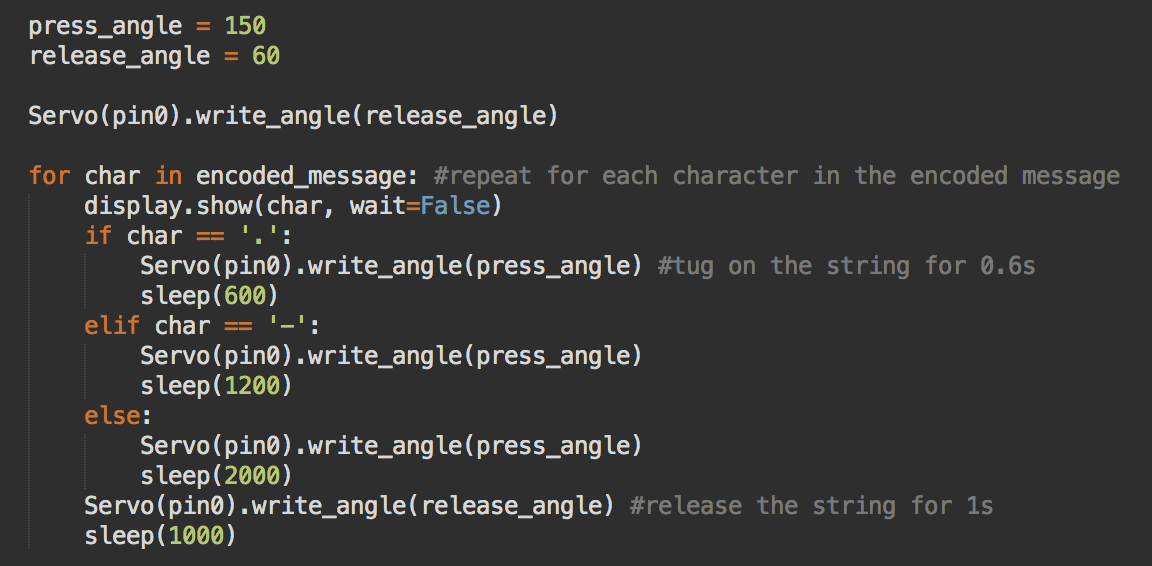Transmitter Step 2: Moving the Servo based on Morse Code