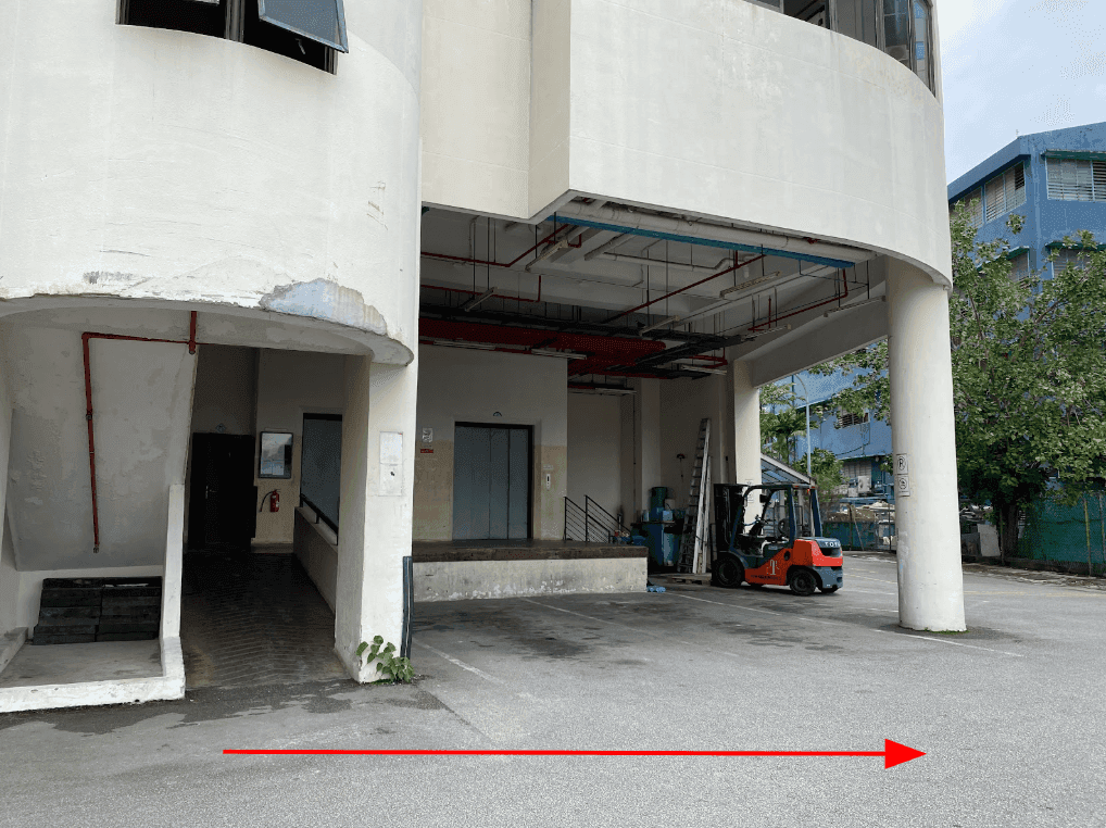 Approaching the L&Y Building entrance