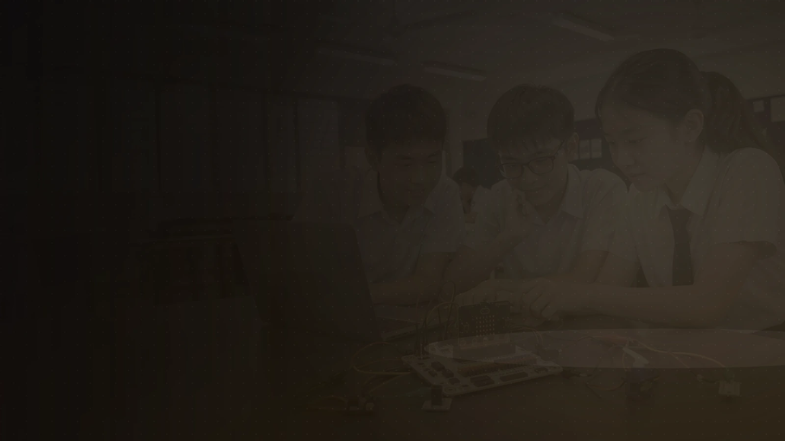 Code, Tinker, and Make with Us. banner background