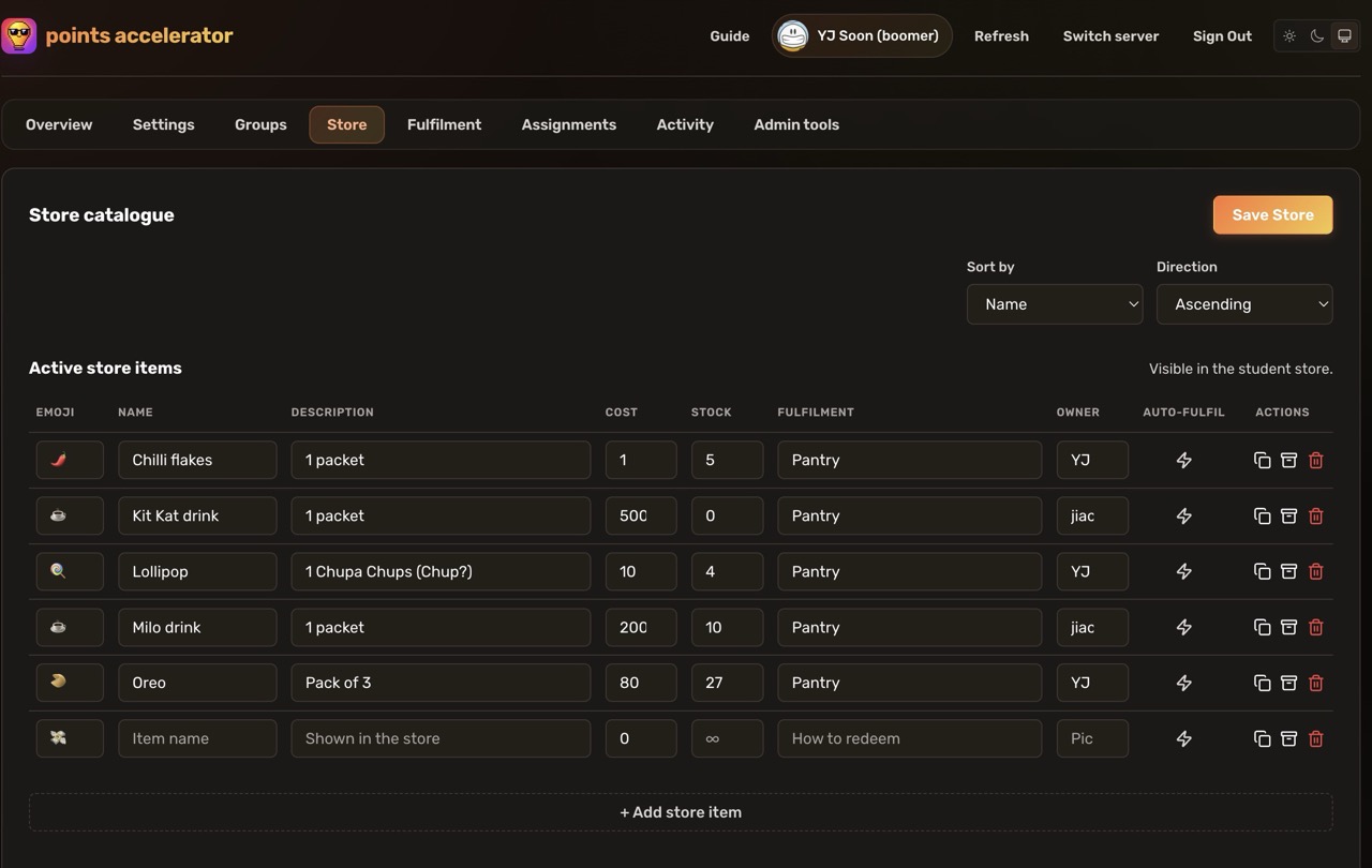 Points Accelerator screenshot