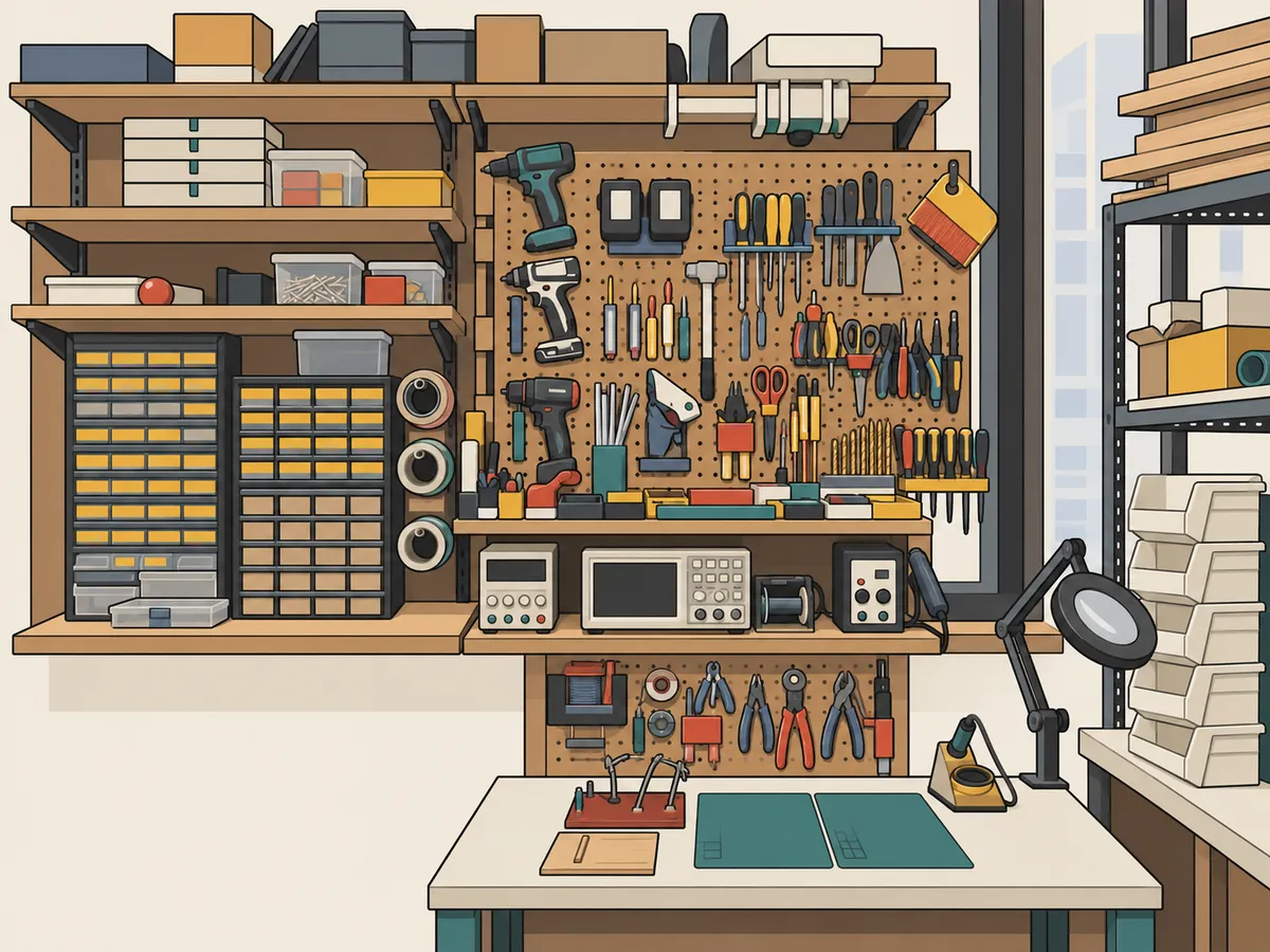 Illustration of the electronics bench